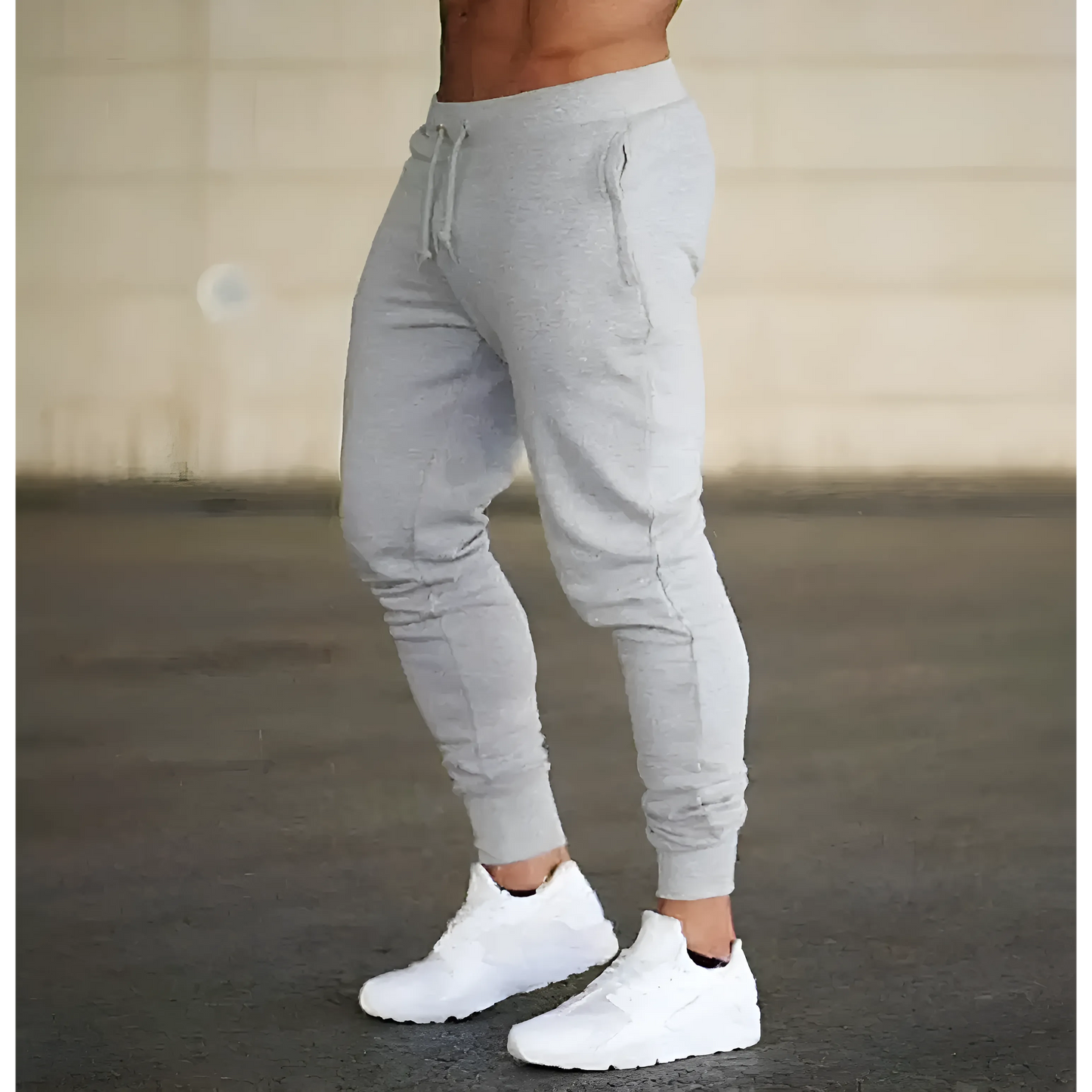 Grigio Pantaloni Felpa Classici