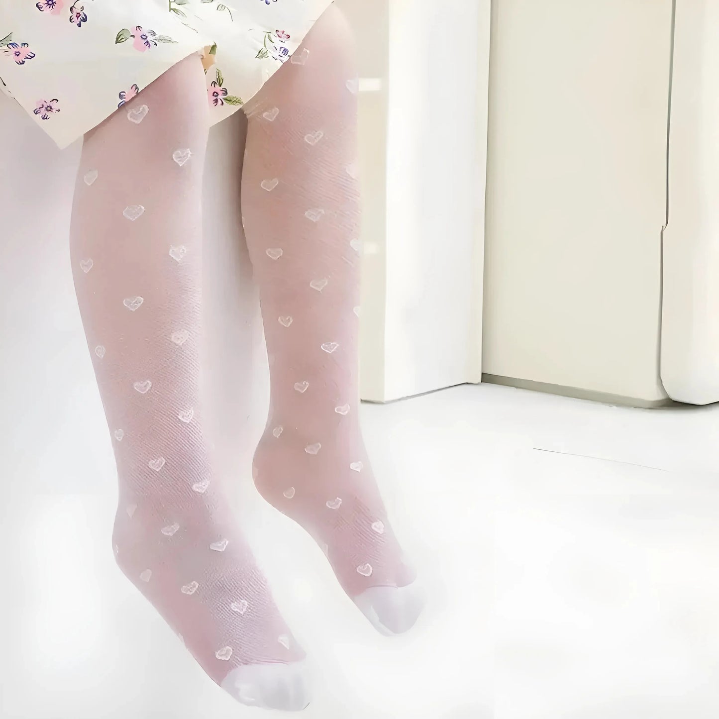 Collant Sottile con Motivo a Cuori
