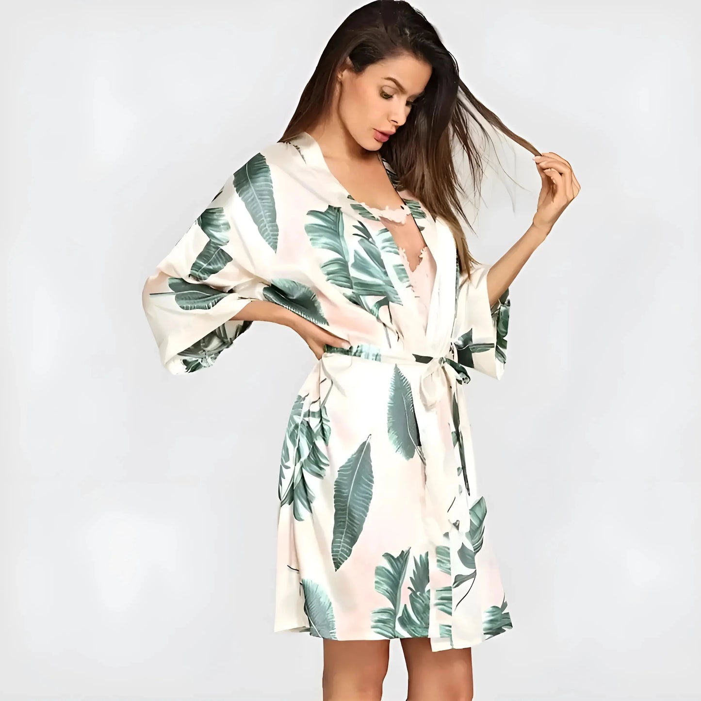 Poncho da donna con stampa tropicale