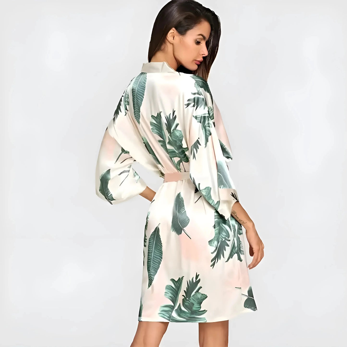 Poncho da donna con stampa tropicale