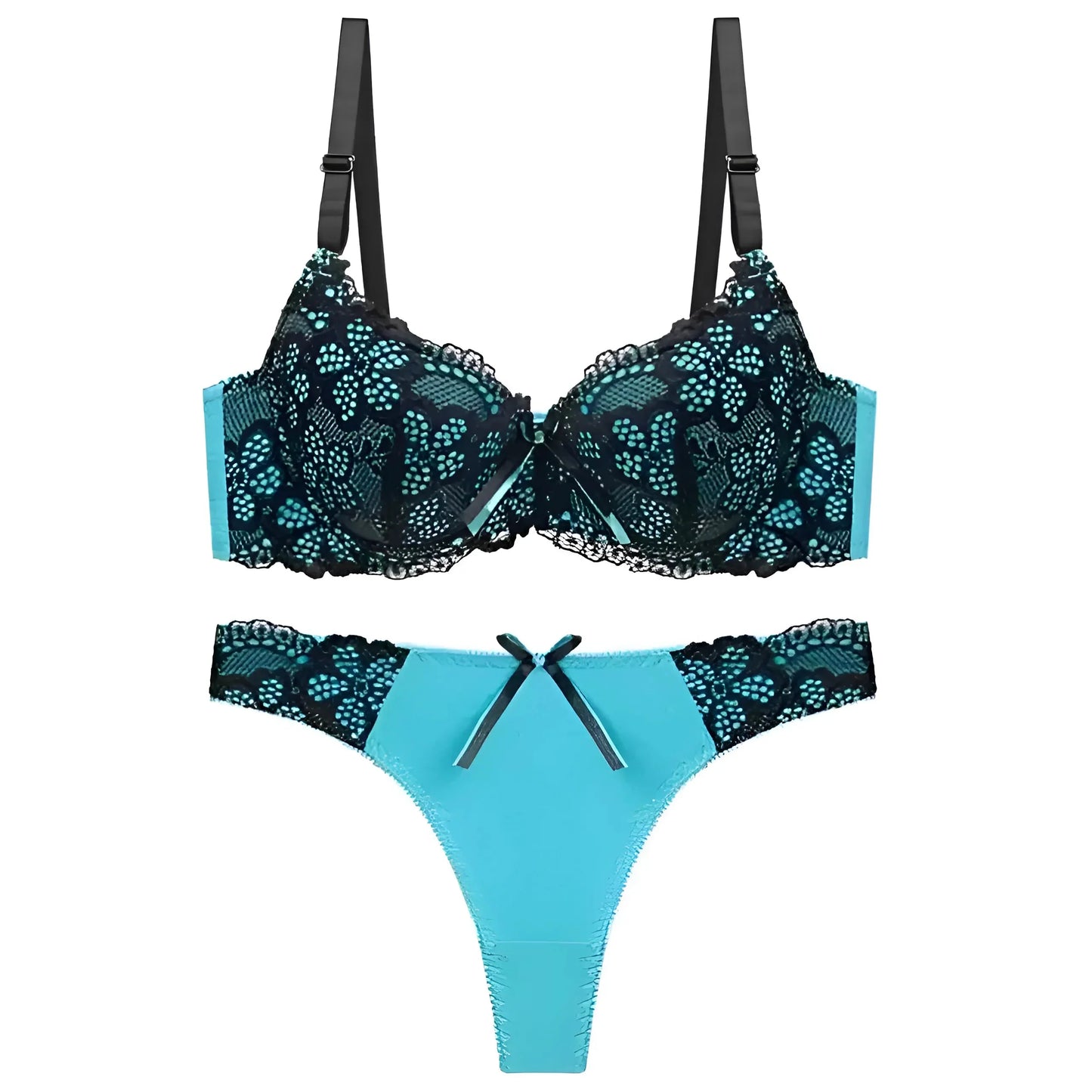 Turchese Set di Lingerie in Pizzo Classico