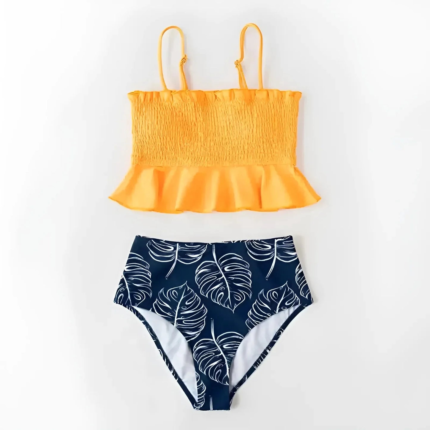 Set bikini a due pezzi con volant