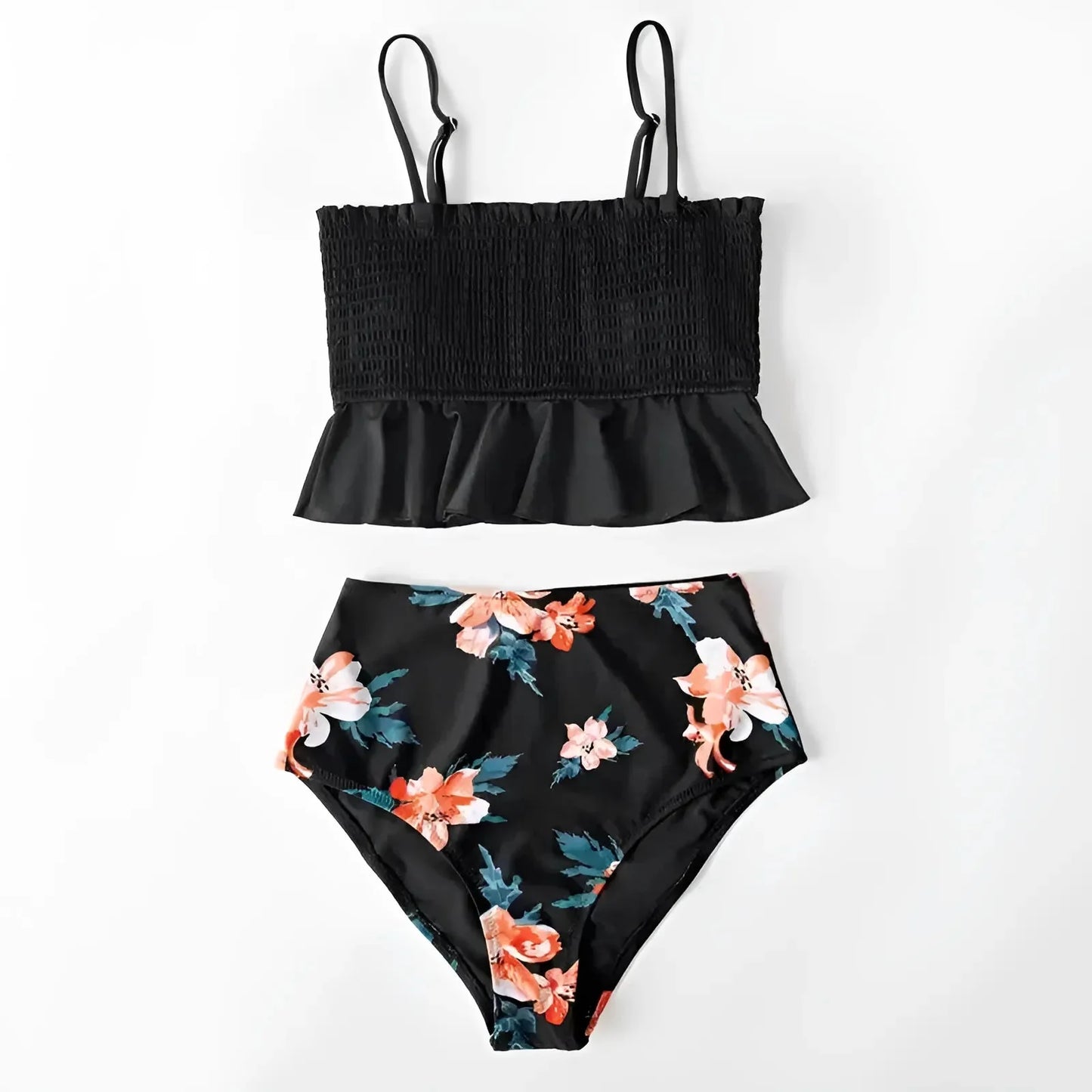 Set bikini a due pezzi con volant