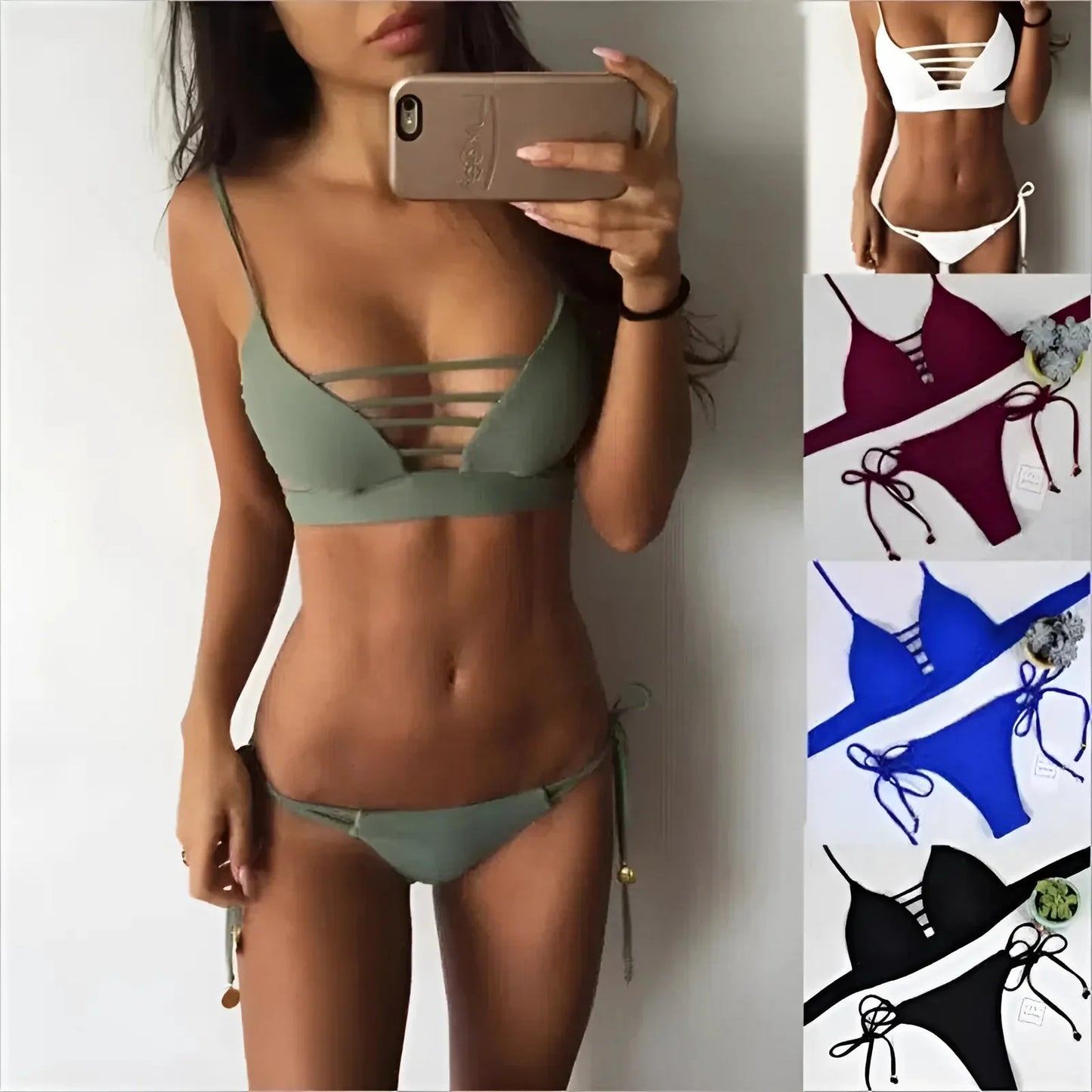 Costume da bagno a due pezzi con spalline per il busto