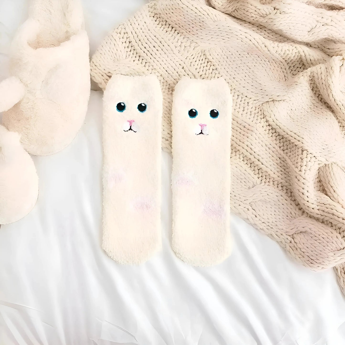 Bianco Calze Funky a Tema Animale