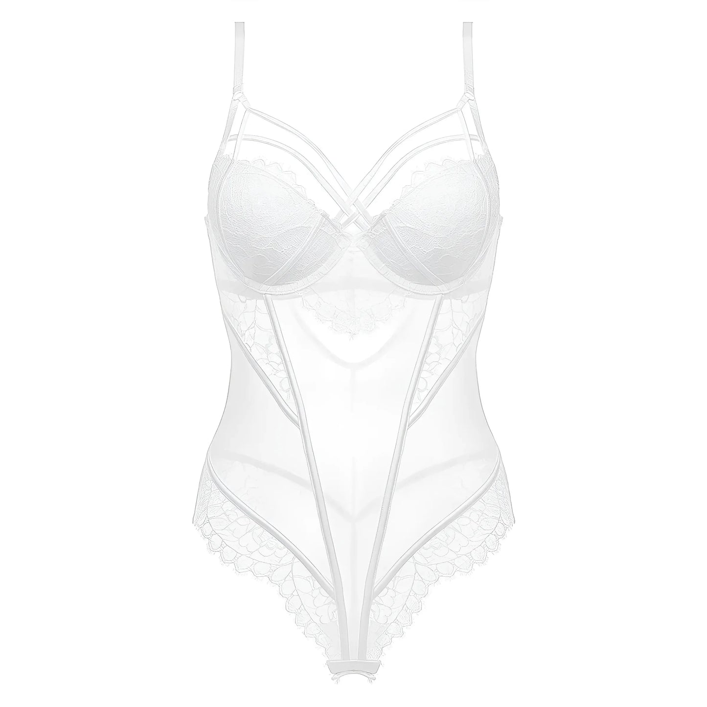 Bianco Body da sposa con spalline