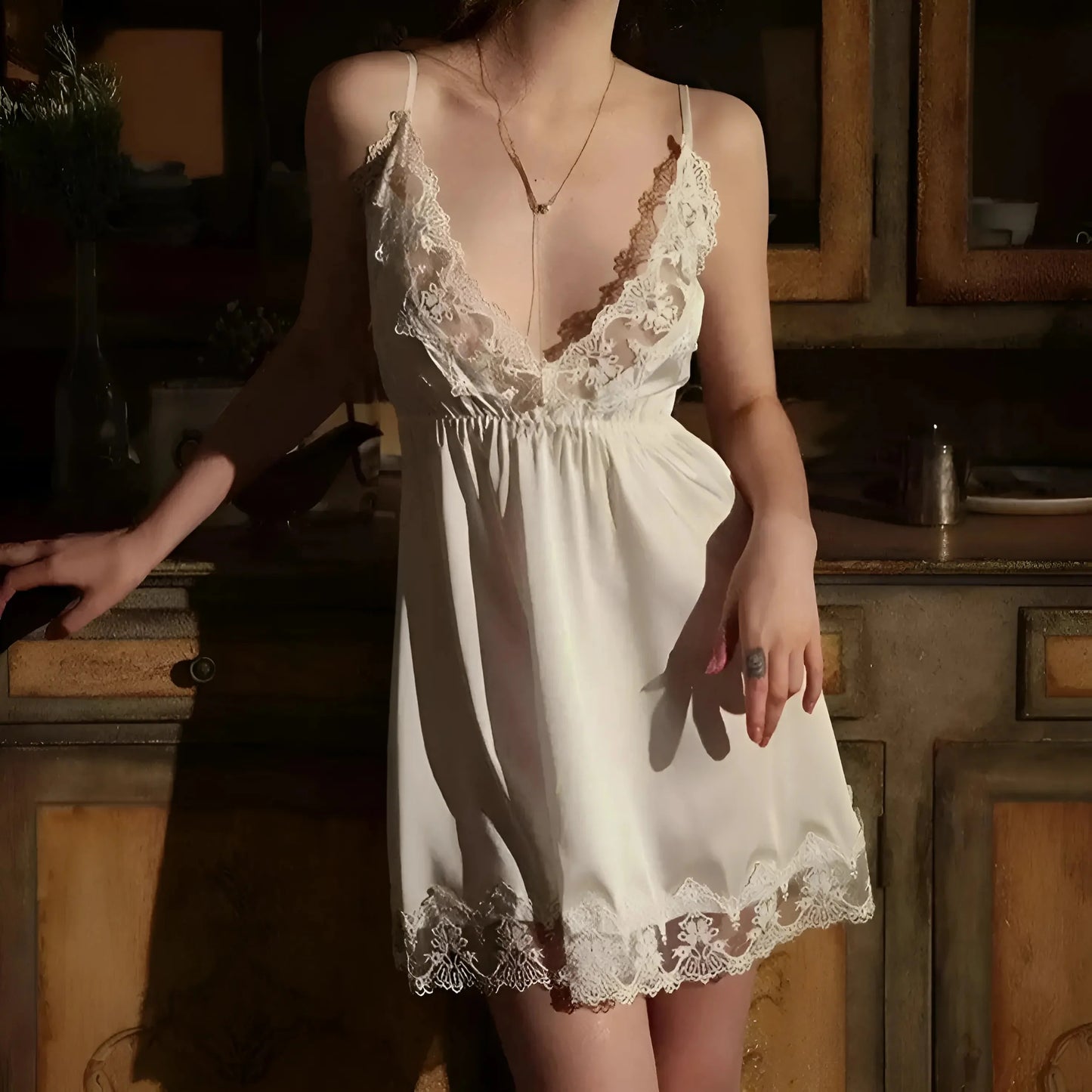 Bianco Camicia da notte da sposa