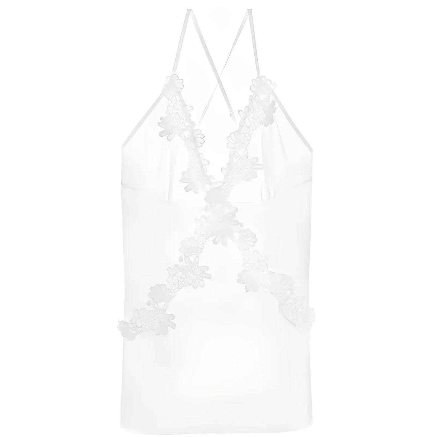 Bianco Camicia da notte da sposa con schiena scoperta