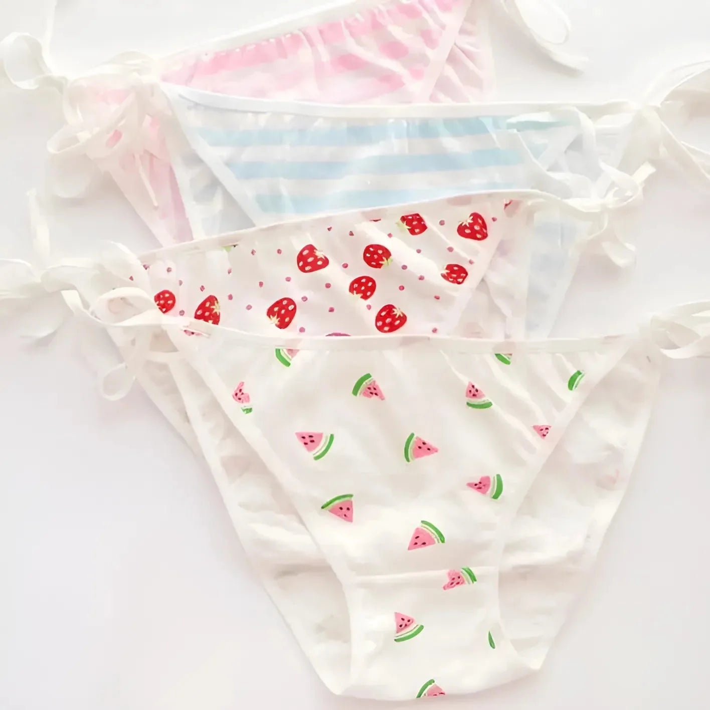 Bianco Slip Classici con Nodo Laterale
