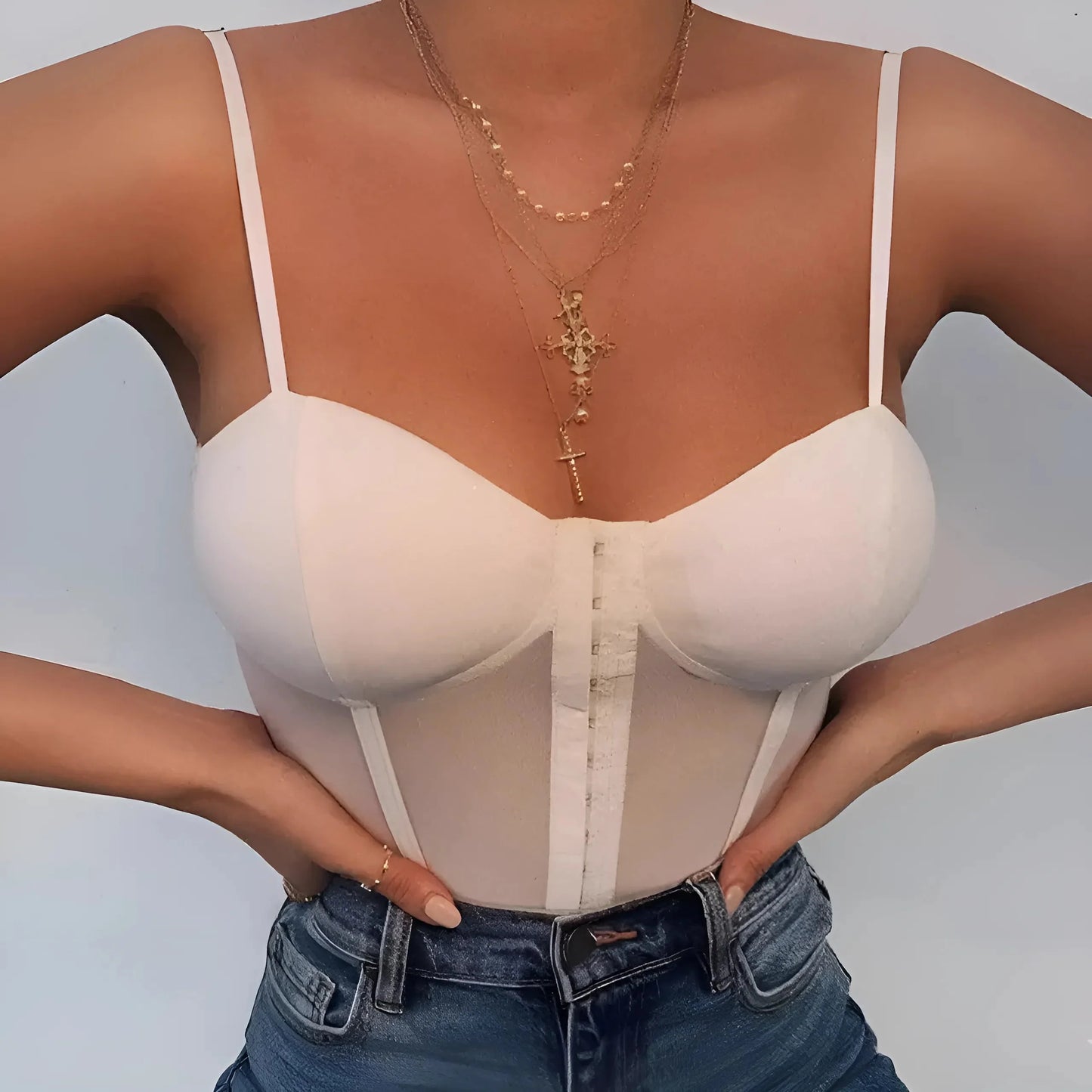 Bianco Body con chiusura a gancio