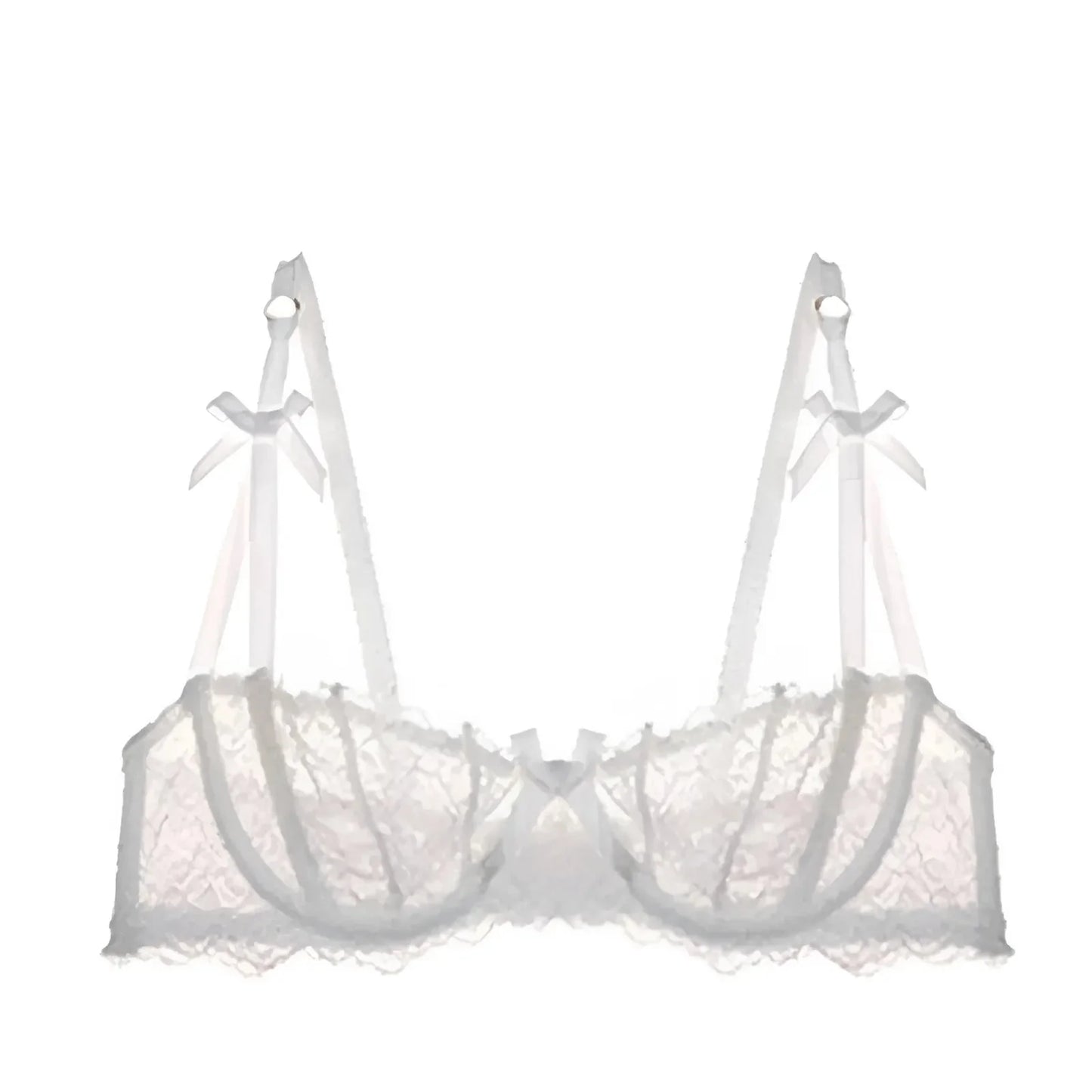 Bianco Soutien-gorge Bardot in pizzo