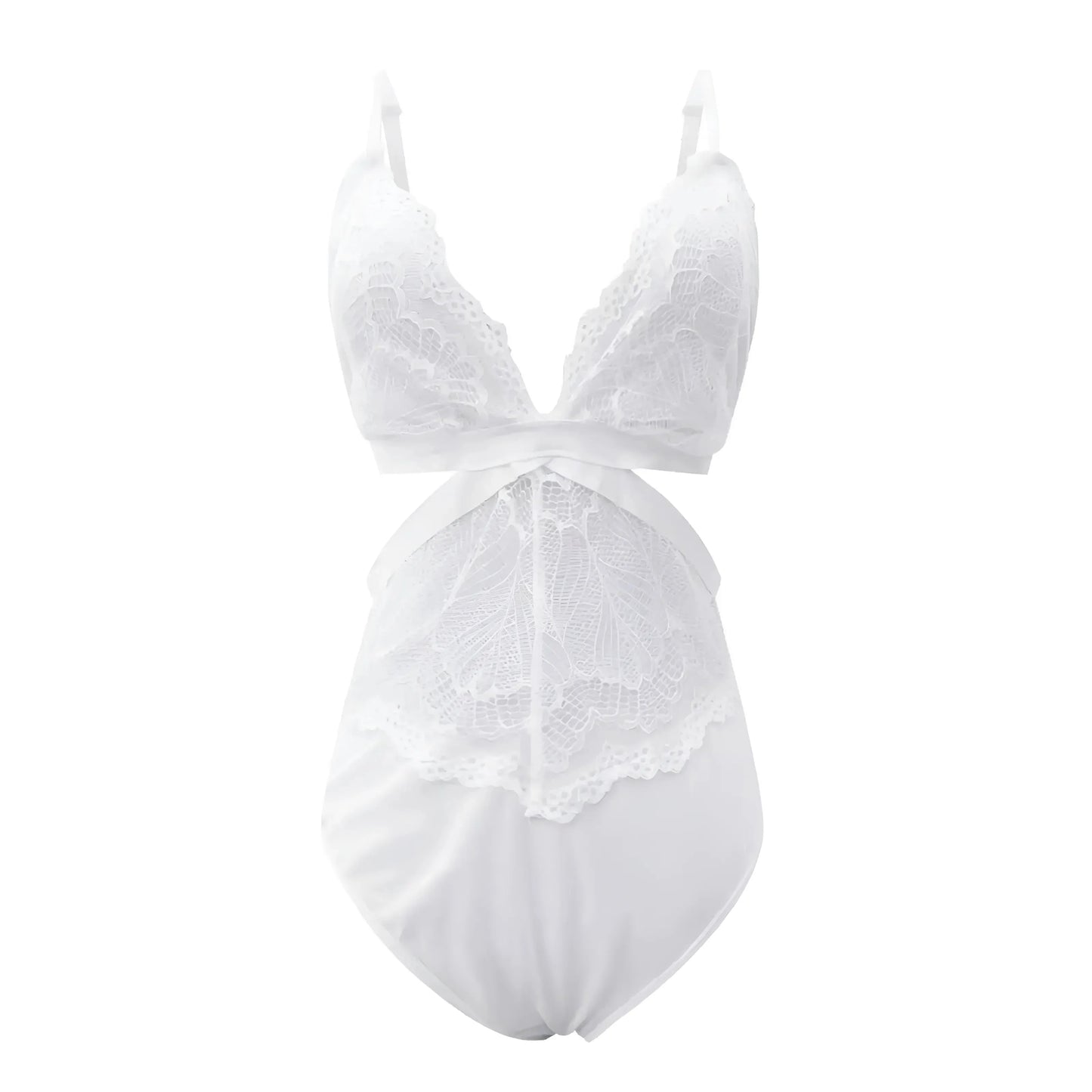Bianco Body in pizzo con ritagli decorativi