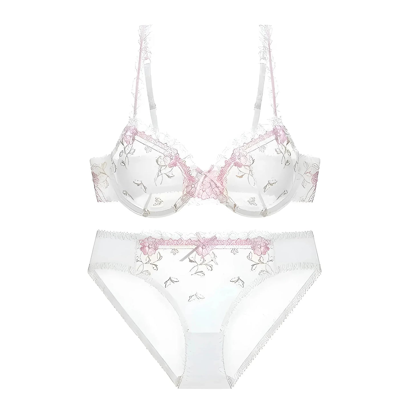 Bianco Reggiseno in pizzo con design floreale