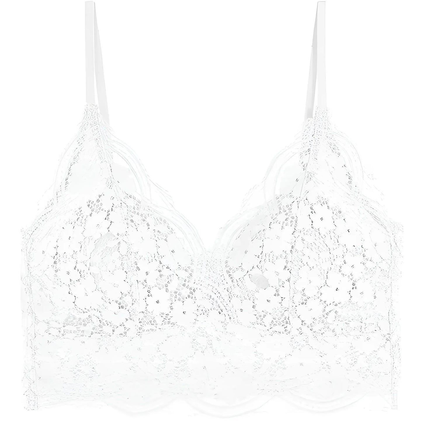 Bianco Bralette in pizzo con spalline sottili