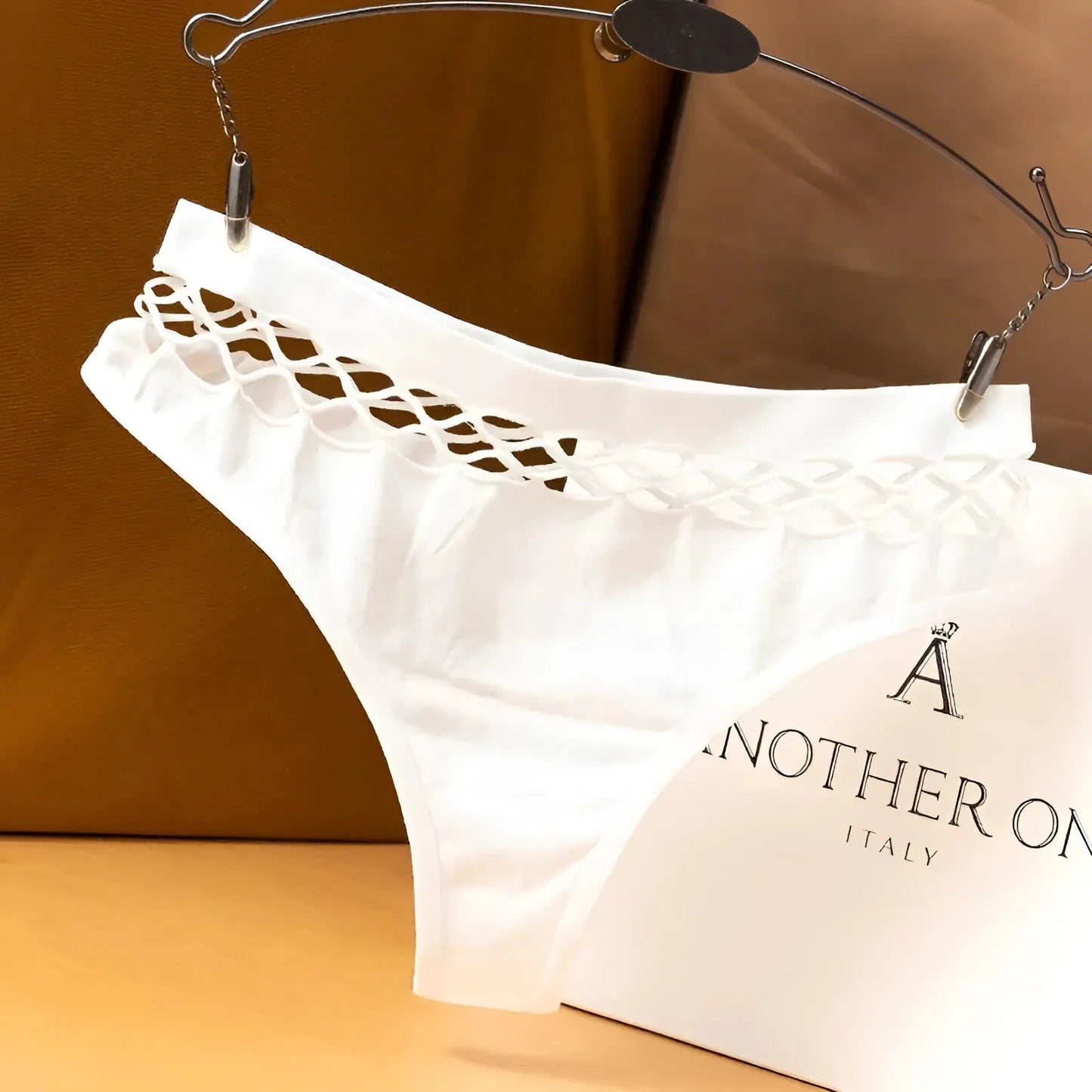 Bianco Slip in pizzo a rete