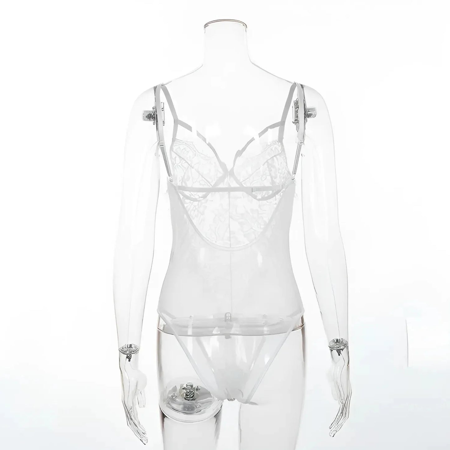 Bianco Body in rete con pizzo