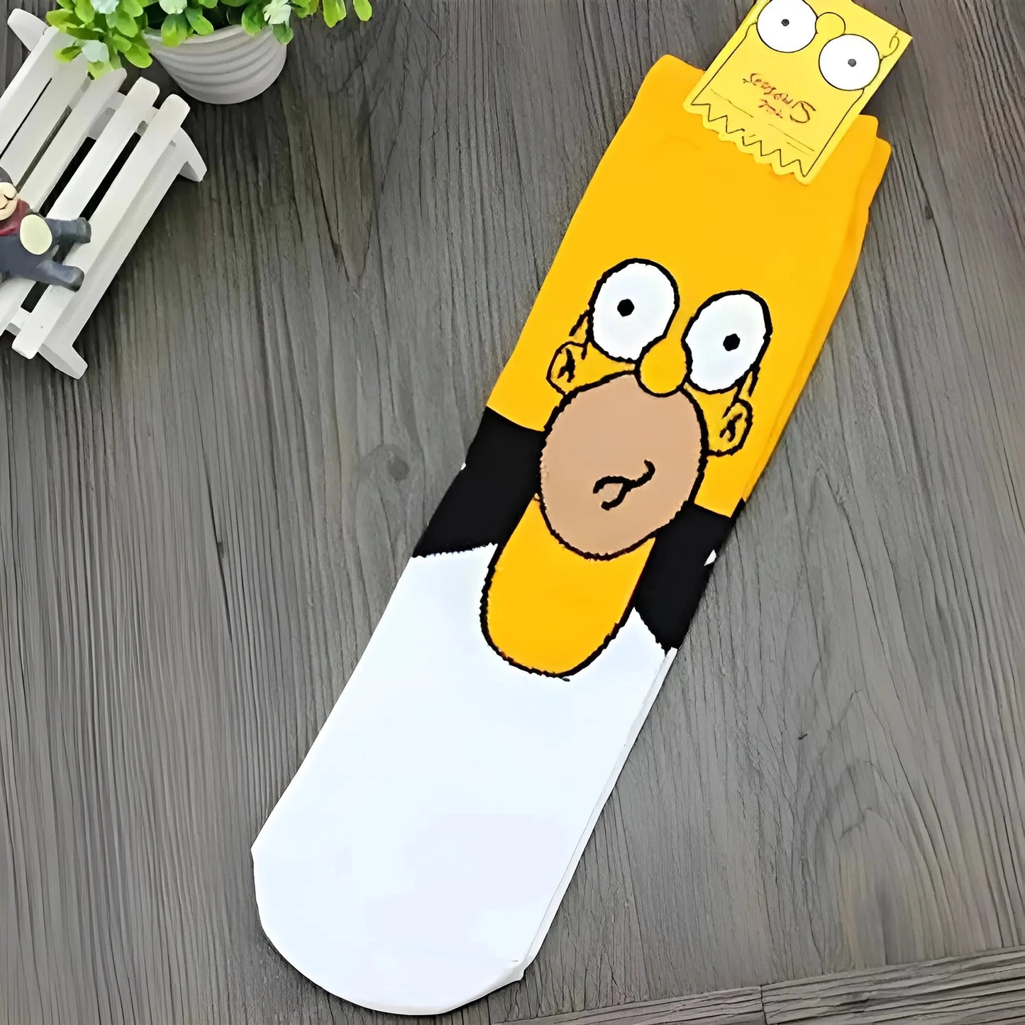 Bianco Calze da uomo alla caviglia con la famiglia dei Simpson