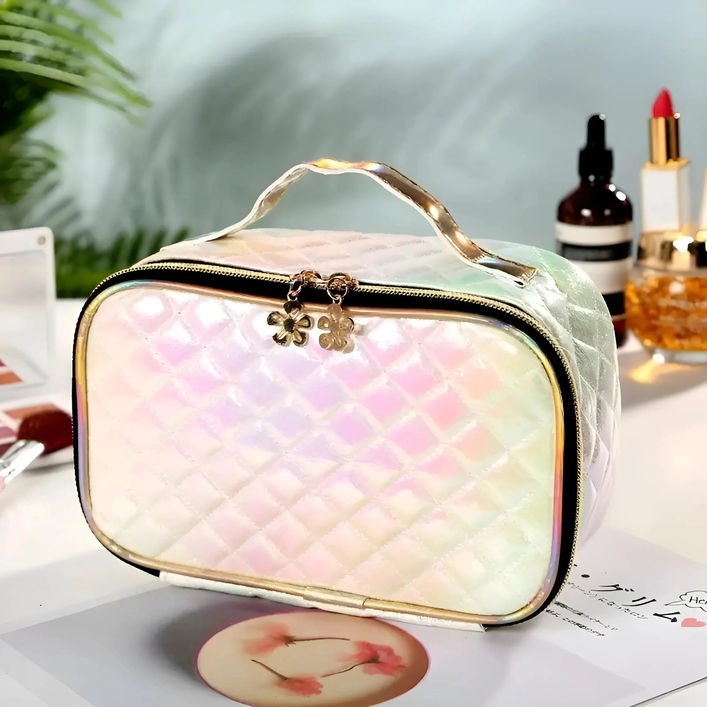 Bianco Beauty Case Trapuntato - Scatola Vanity