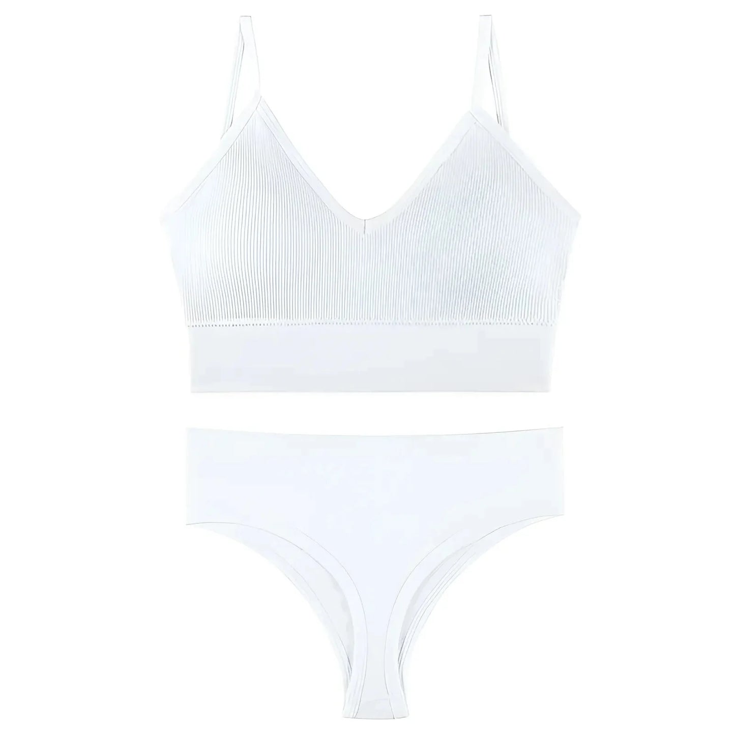 Bianco Set di Lingerie Senza Cuciture