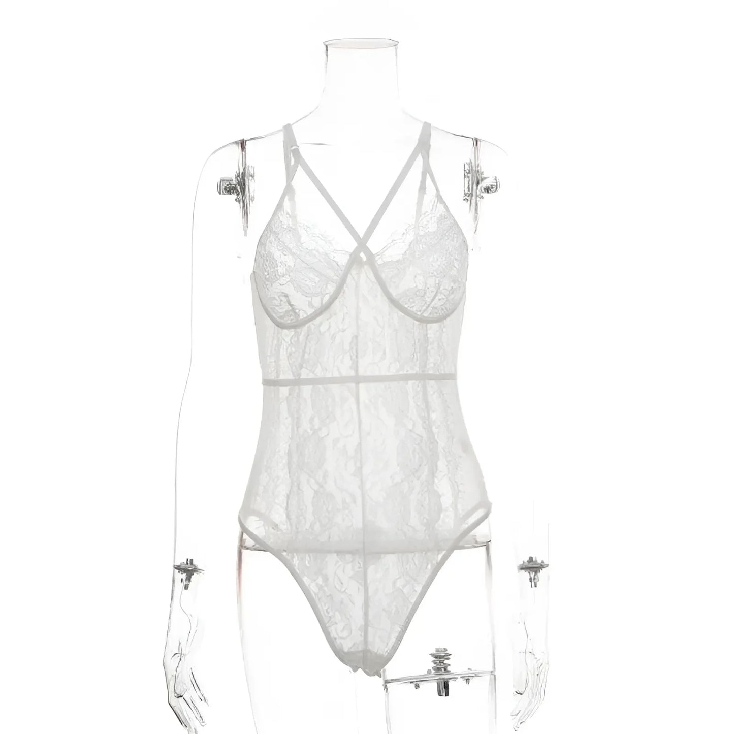 Bianco Body a righe con dettaglio sul décolleté