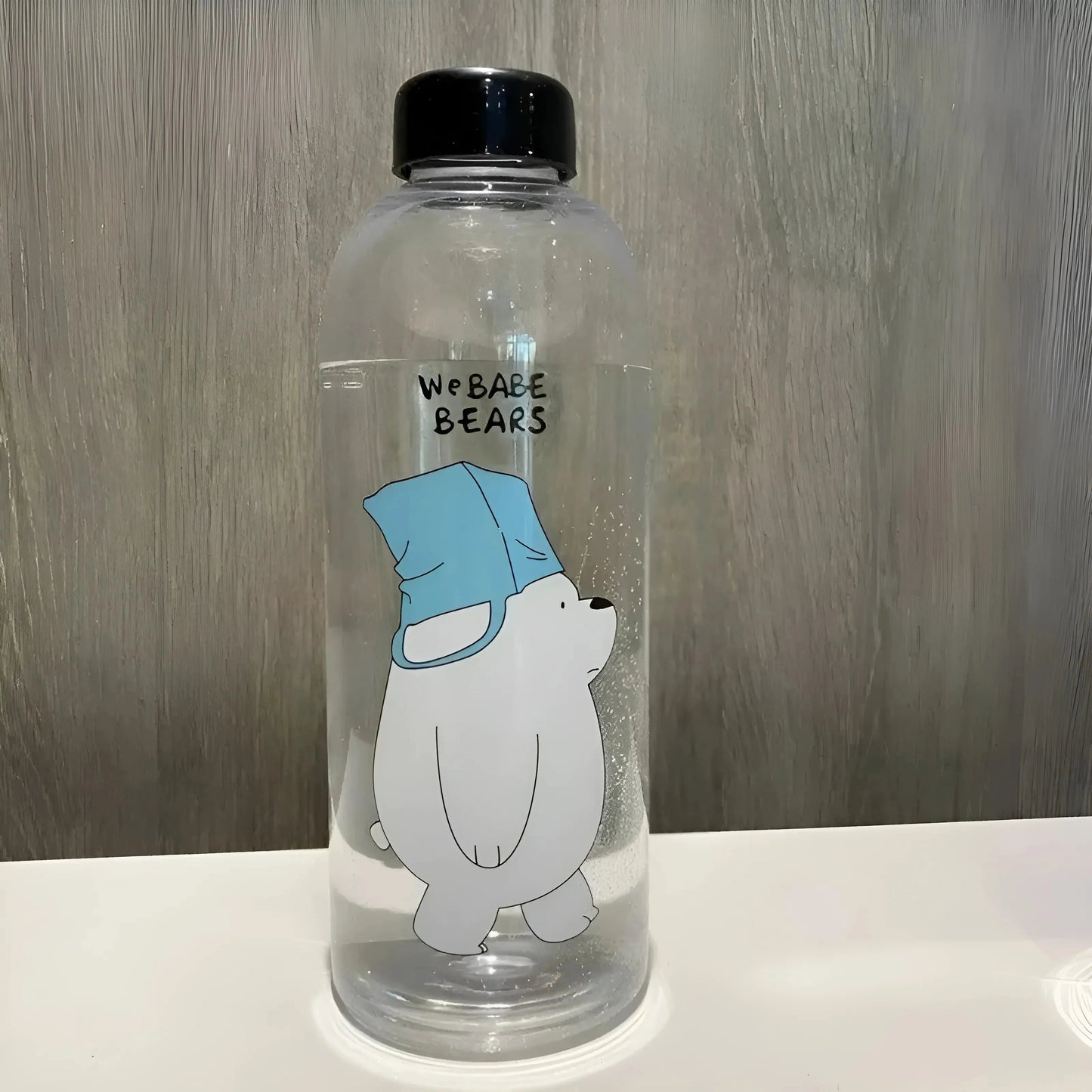 Bianco Bottiglia d'Acqua con Stampa Orsetto Teddy