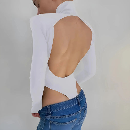 Bianco Body da donna con schiena scoperta