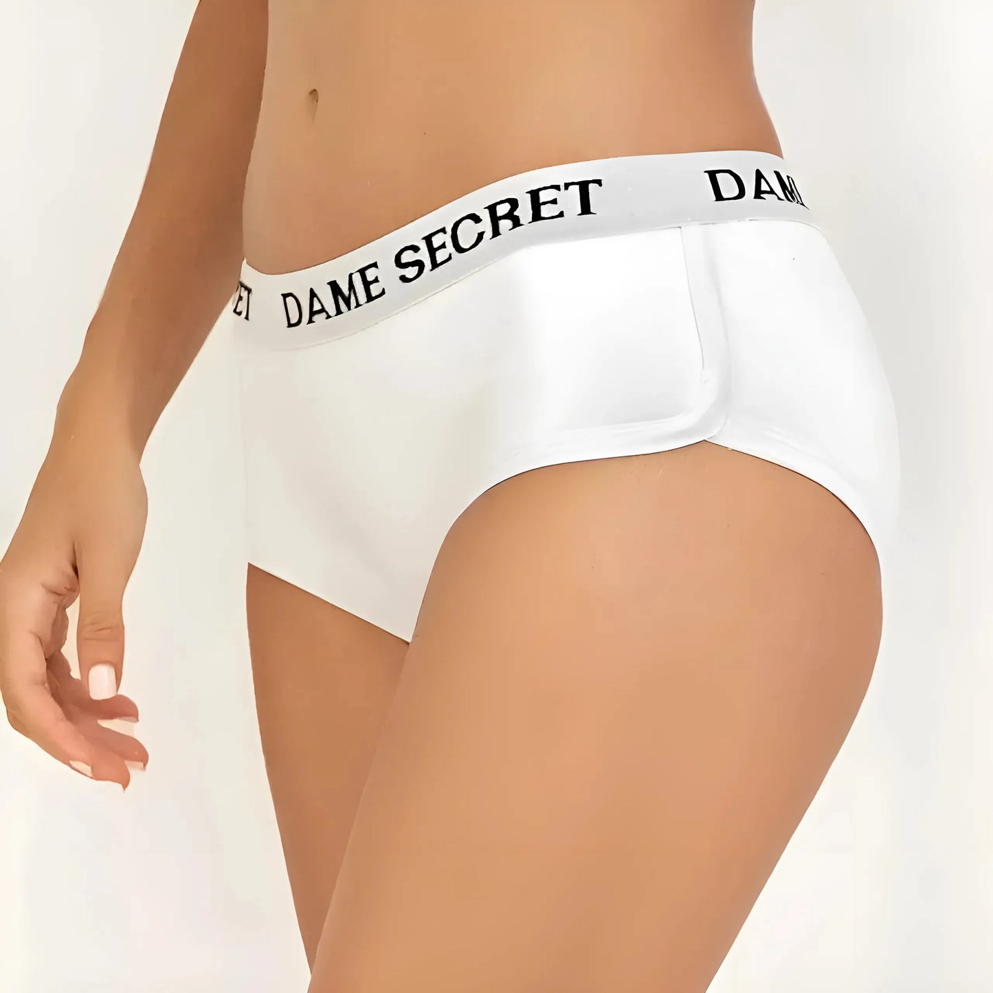 Bianco Boxer da donna con vita ampia