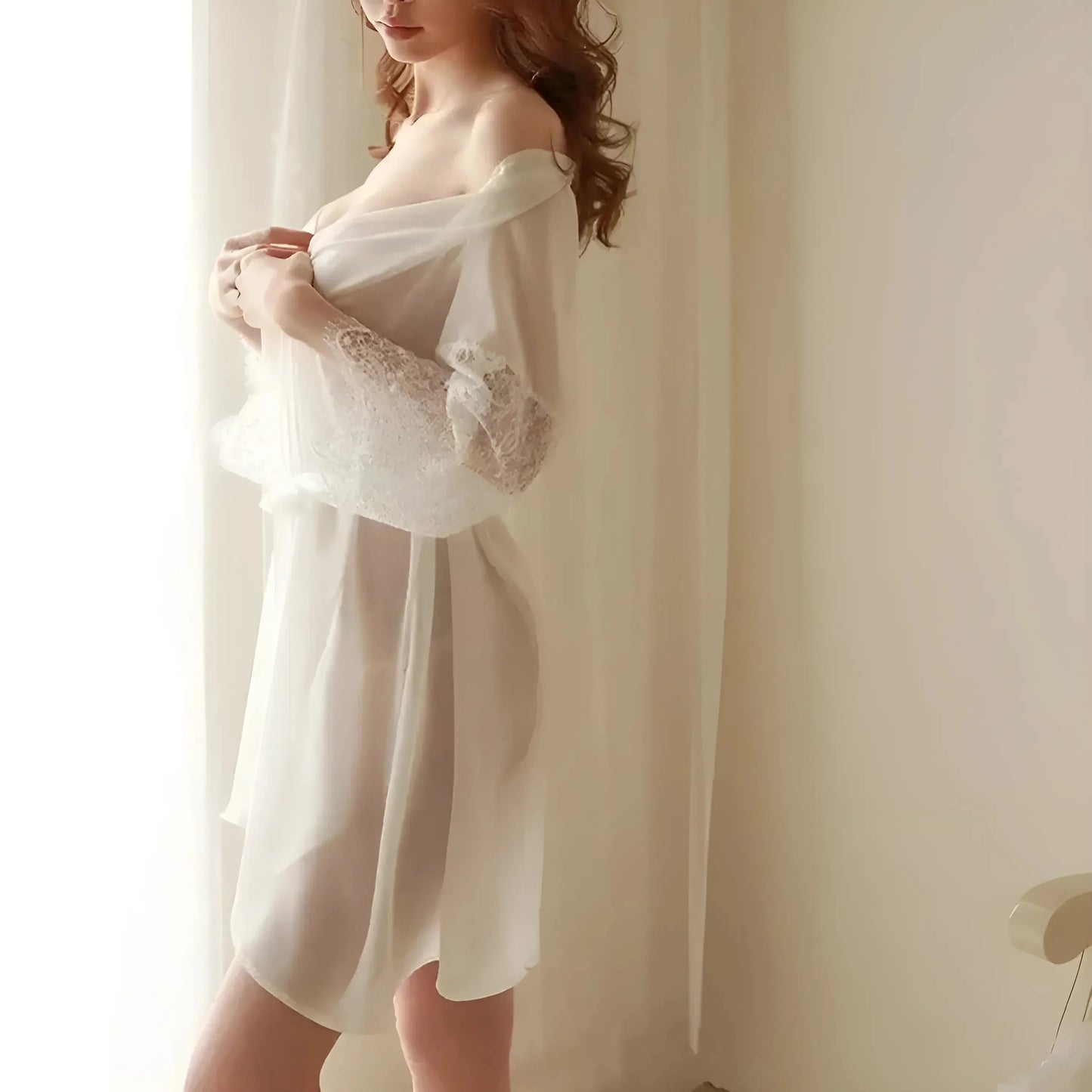 Bianco Robe da donna con pizzo