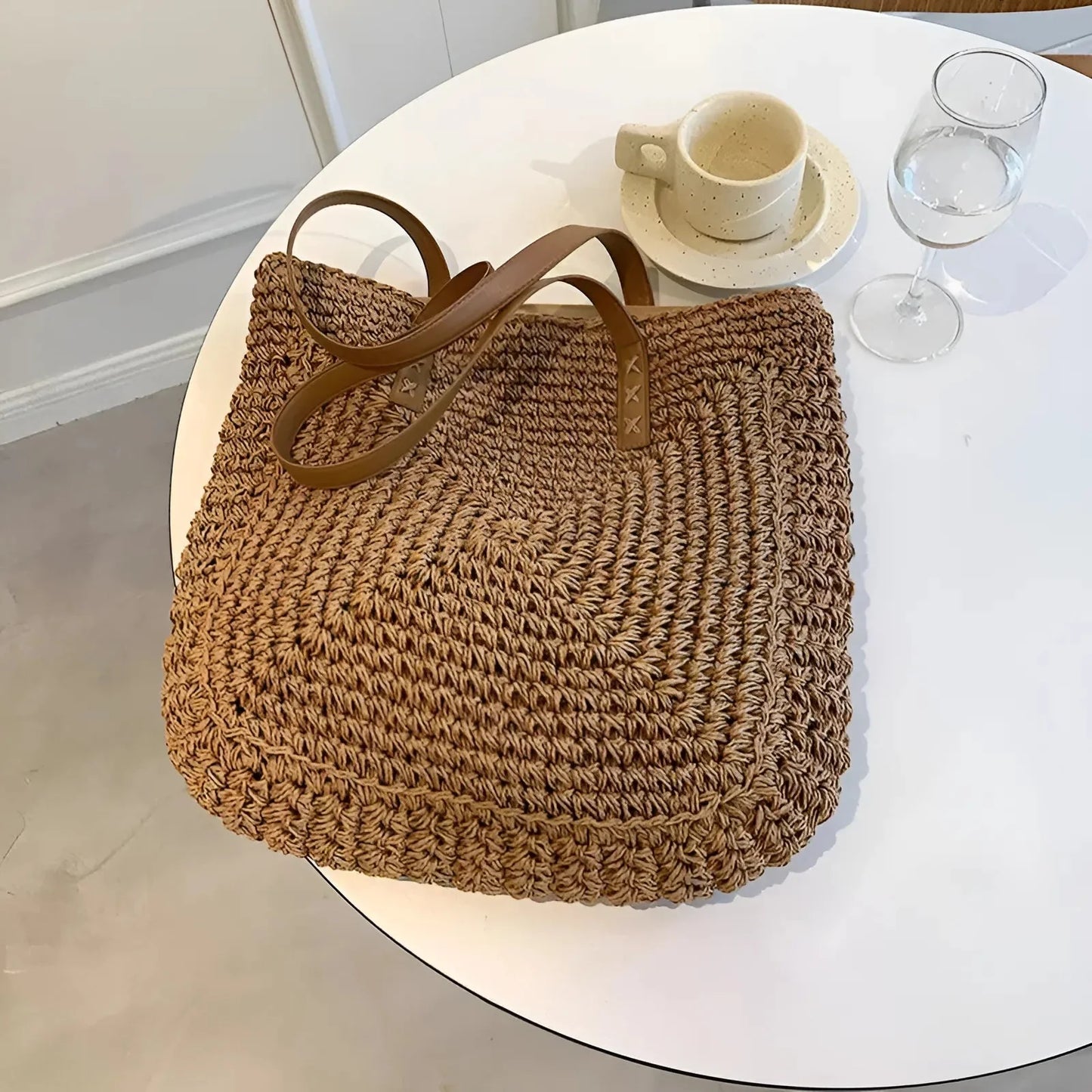 Borsa da spiaggia intrecciata