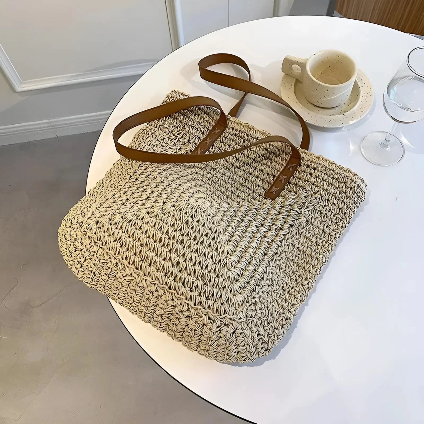 Borsa da spiaggia intrecciata