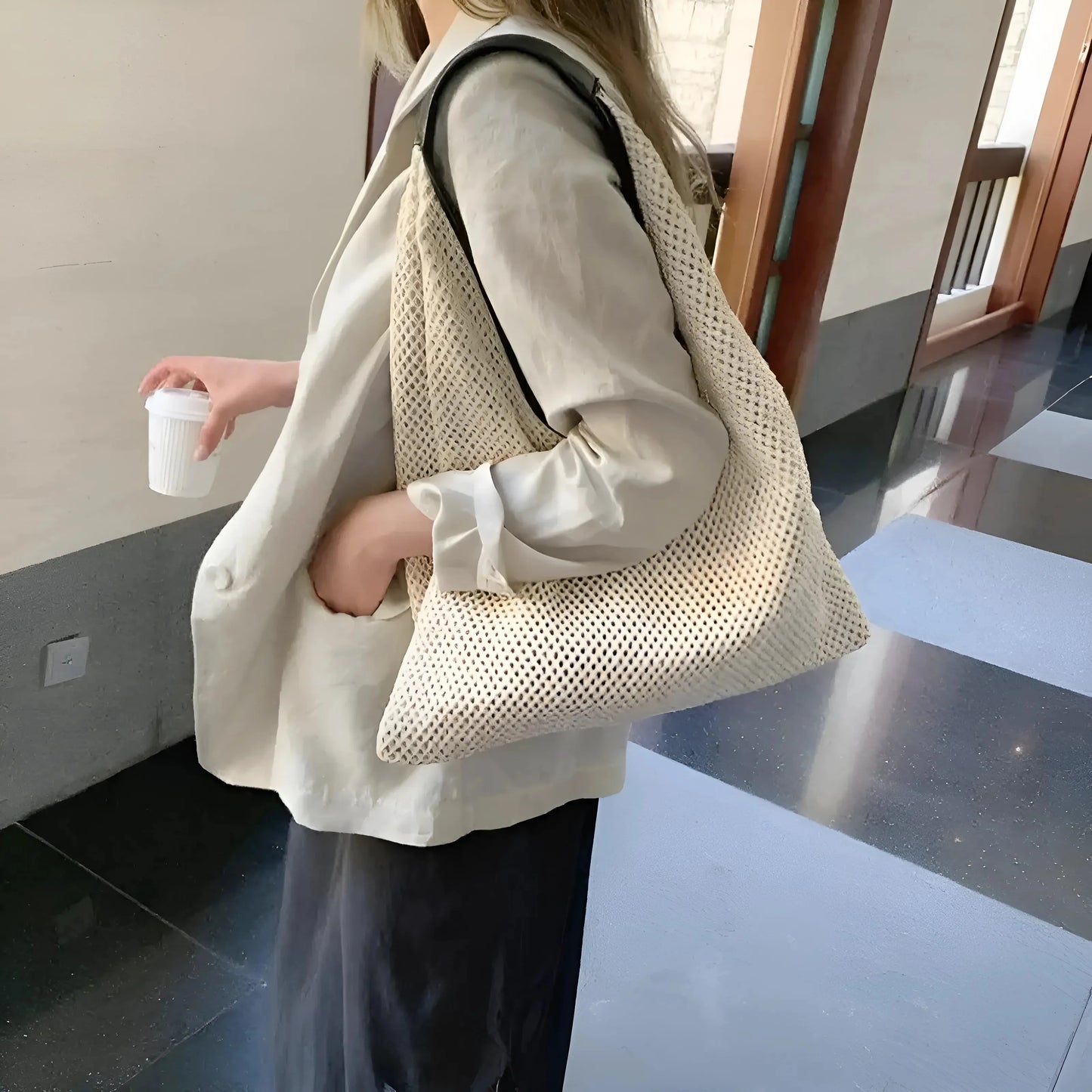 Borsa da spiaggia intrecciata