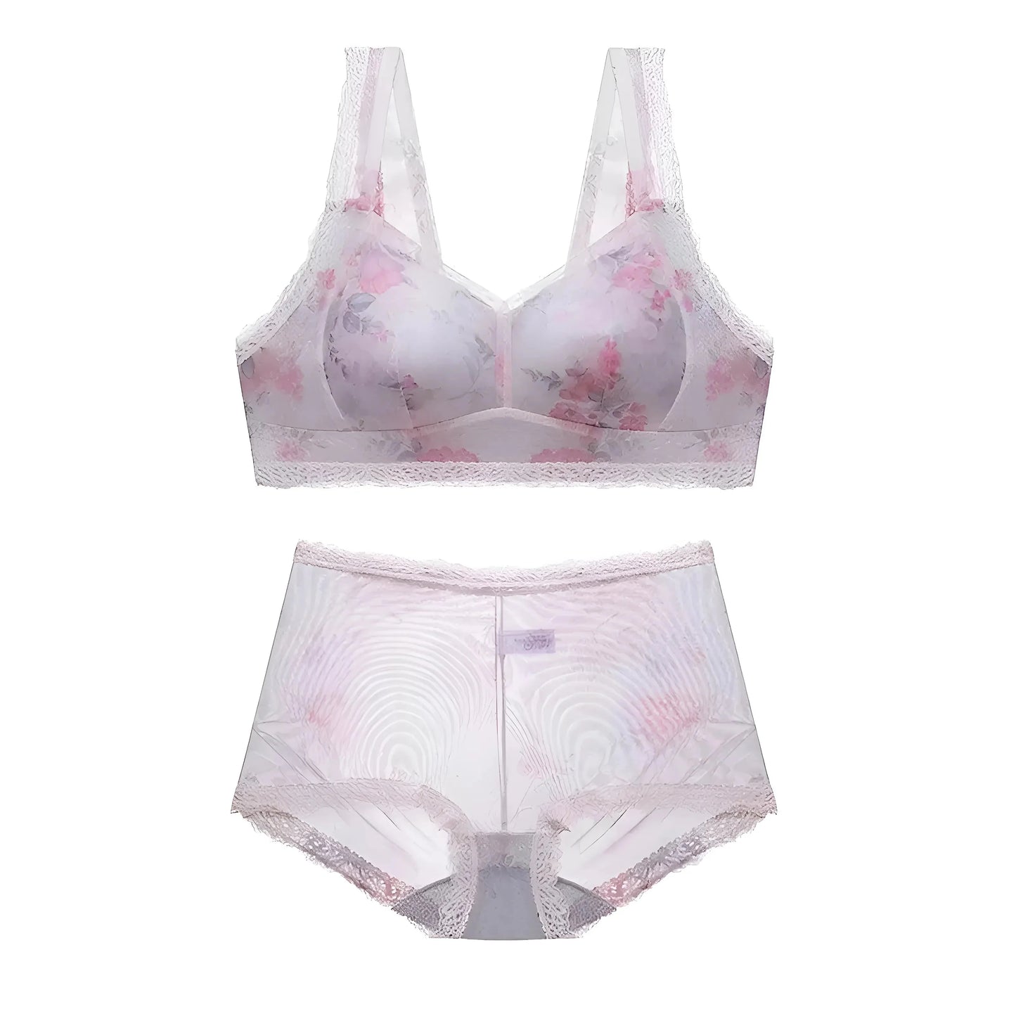 Giallo Set di Lingerie in Pizzo Rosa
