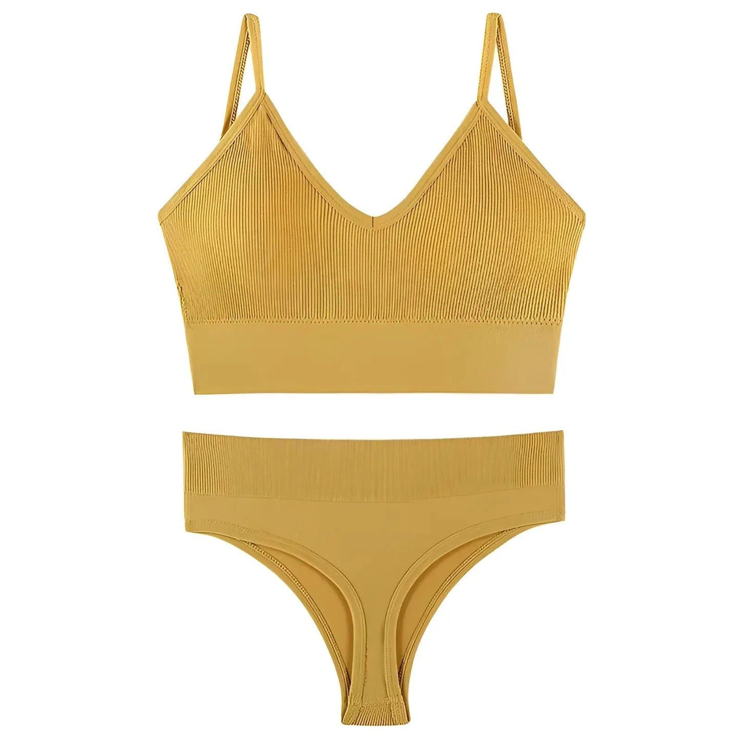 Giallo Set di Lingerie Senza Cuciture