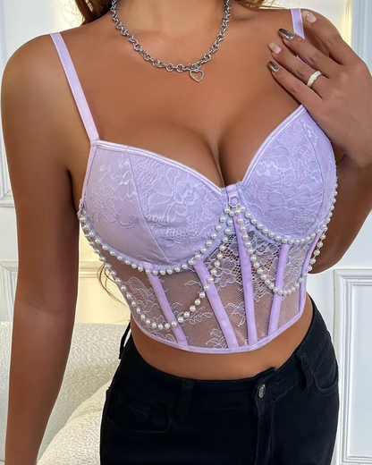 Reggiseno con catena decorativa di perle