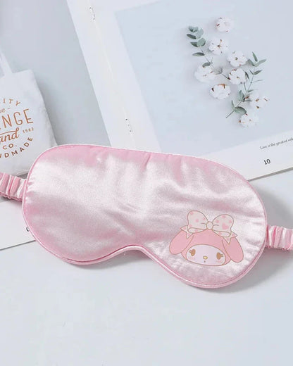 Fascia per gli occhi in satin per dormire con peluche