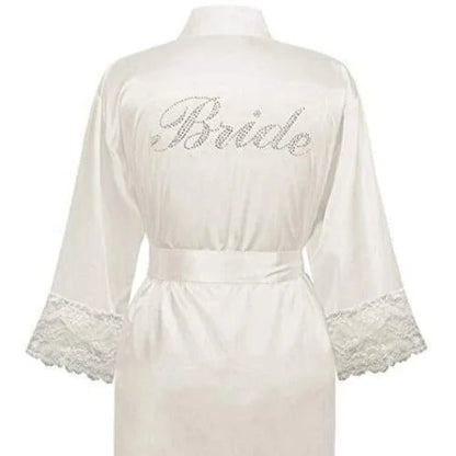 Accappatoio da sposa con pizzo - bianco / s