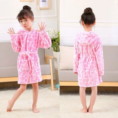 Accappatoio per bambini con fantasie colorate - rosa / 3 anni