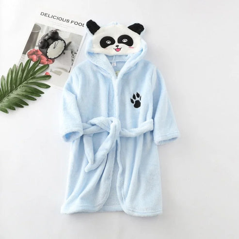 Accappatoio per bambini con motivo panda - blu / 12 mesi