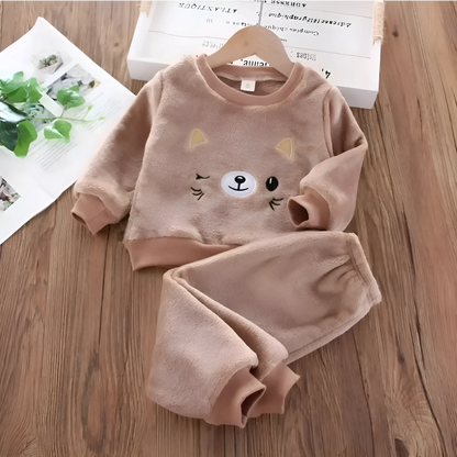 Beige Pigiama in peluche per bambini