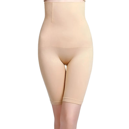 Beige Pantaloni Corti Snellenti a Vita Alta