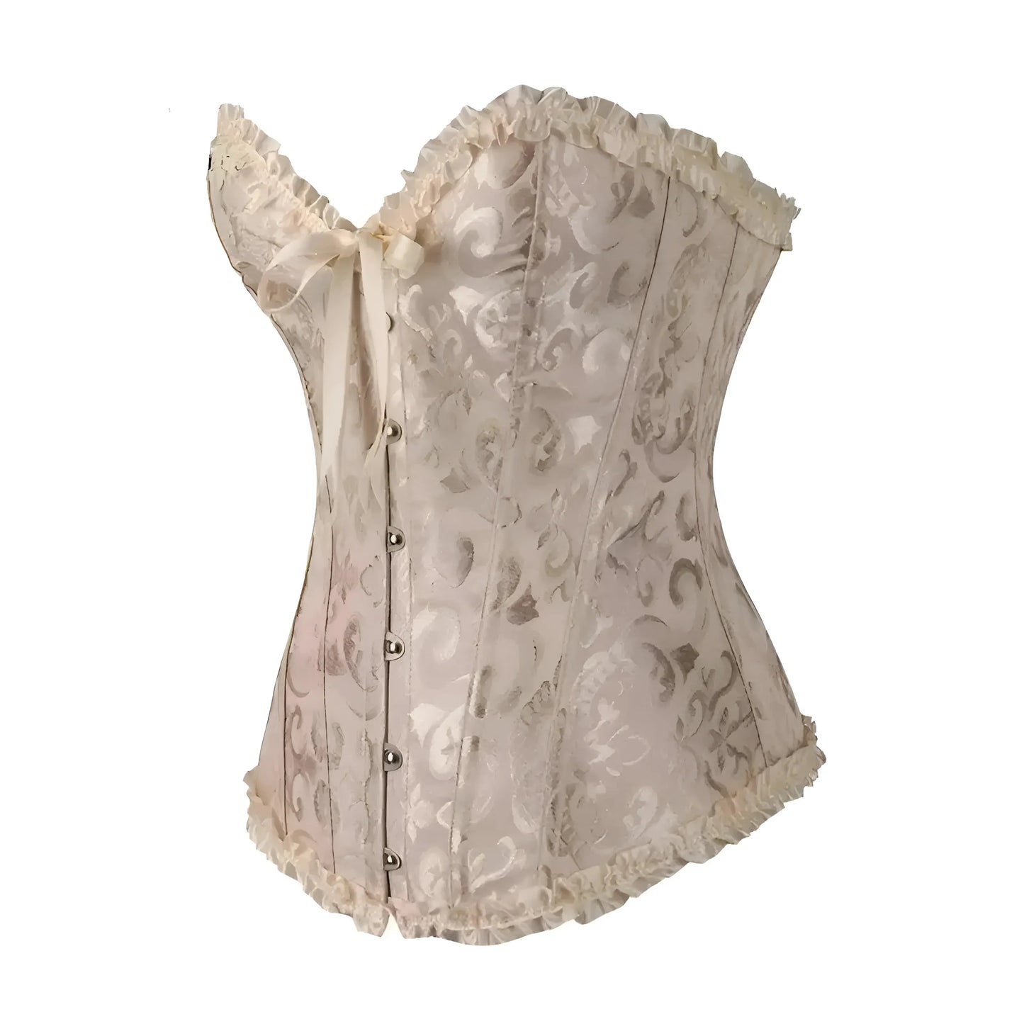 Beige Corsetto in pizzo con lacci