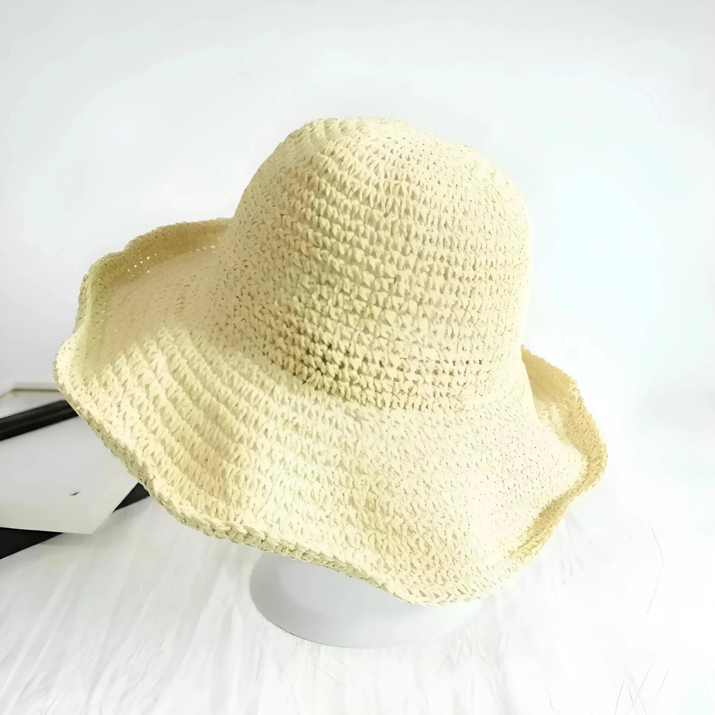 Beige Cappello da Spiaggia Semplice