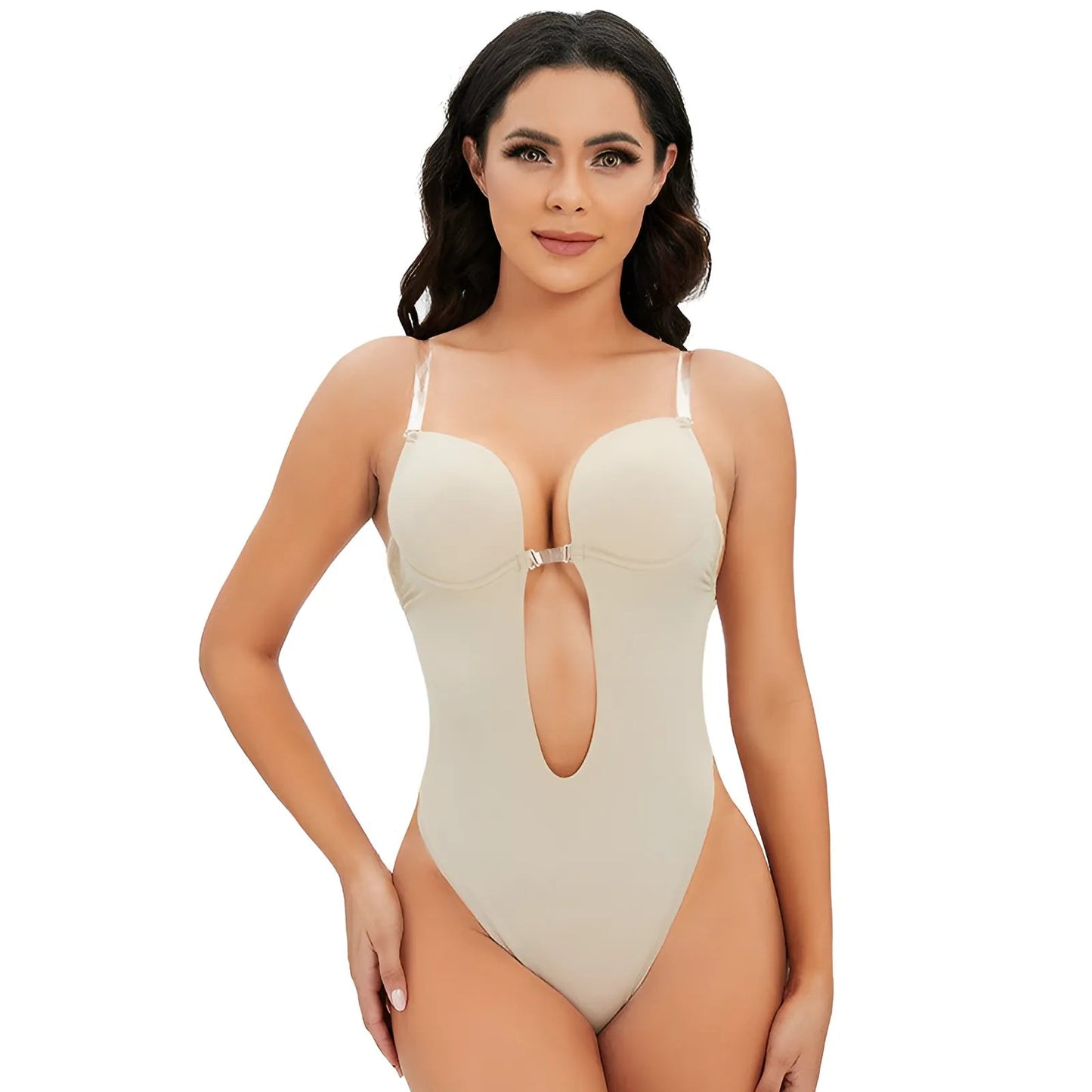 Beige Body Shaper Snellente con Effetto Push-Up