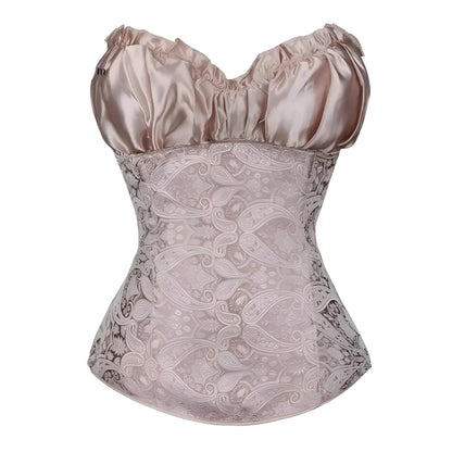 Beige Corsetto da donna con top decorativo