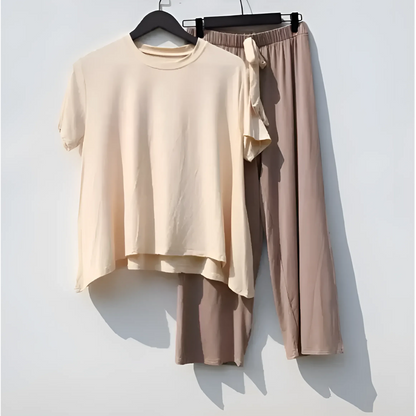 Beige Pigiama da donna con pantaloni lunghi