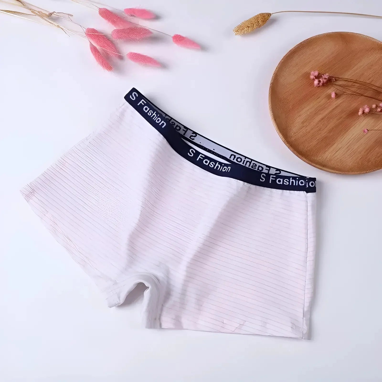 Beige Boxer da donna a righe