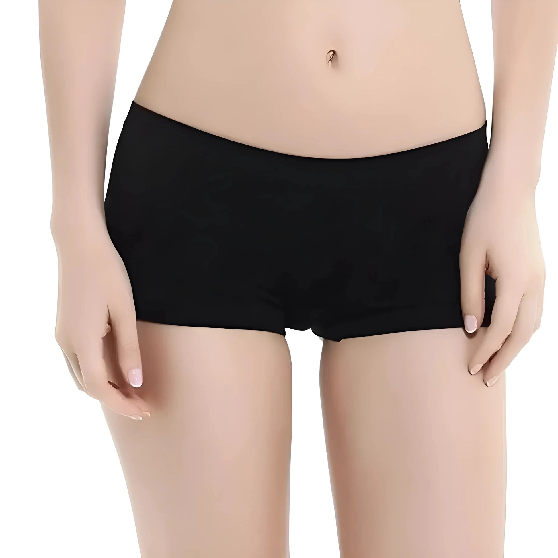 Nero Pantaloni Boxer Classici da Donna
