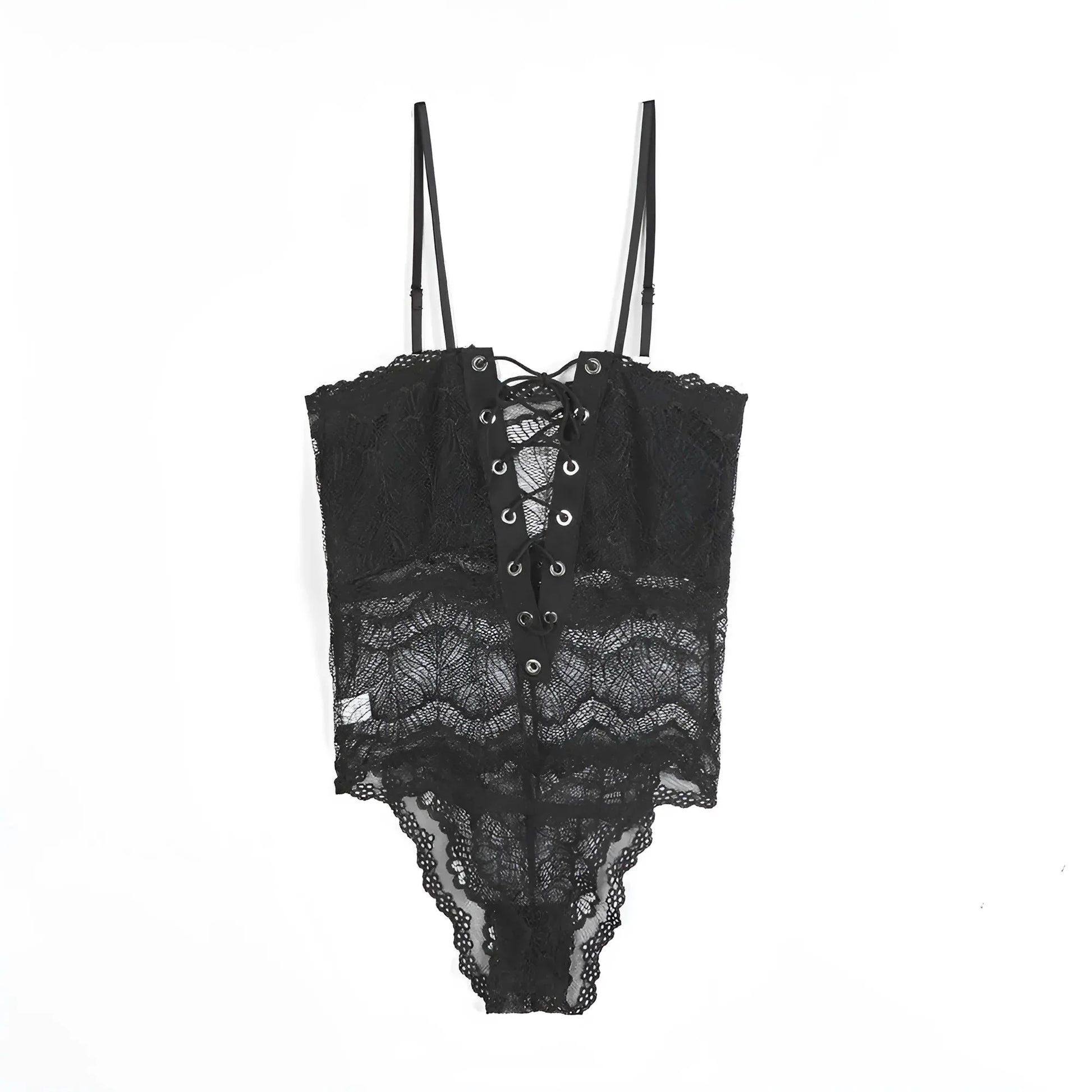Nero Body in pizzo con dettaglio al collo