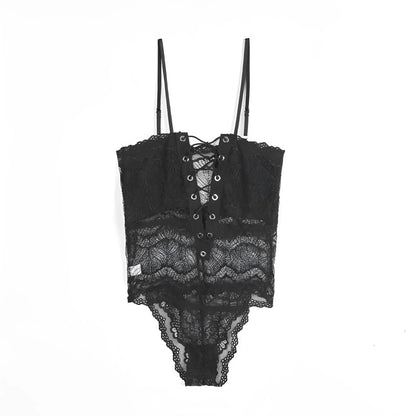 Nero Body in pizzo con dettaglio al collo