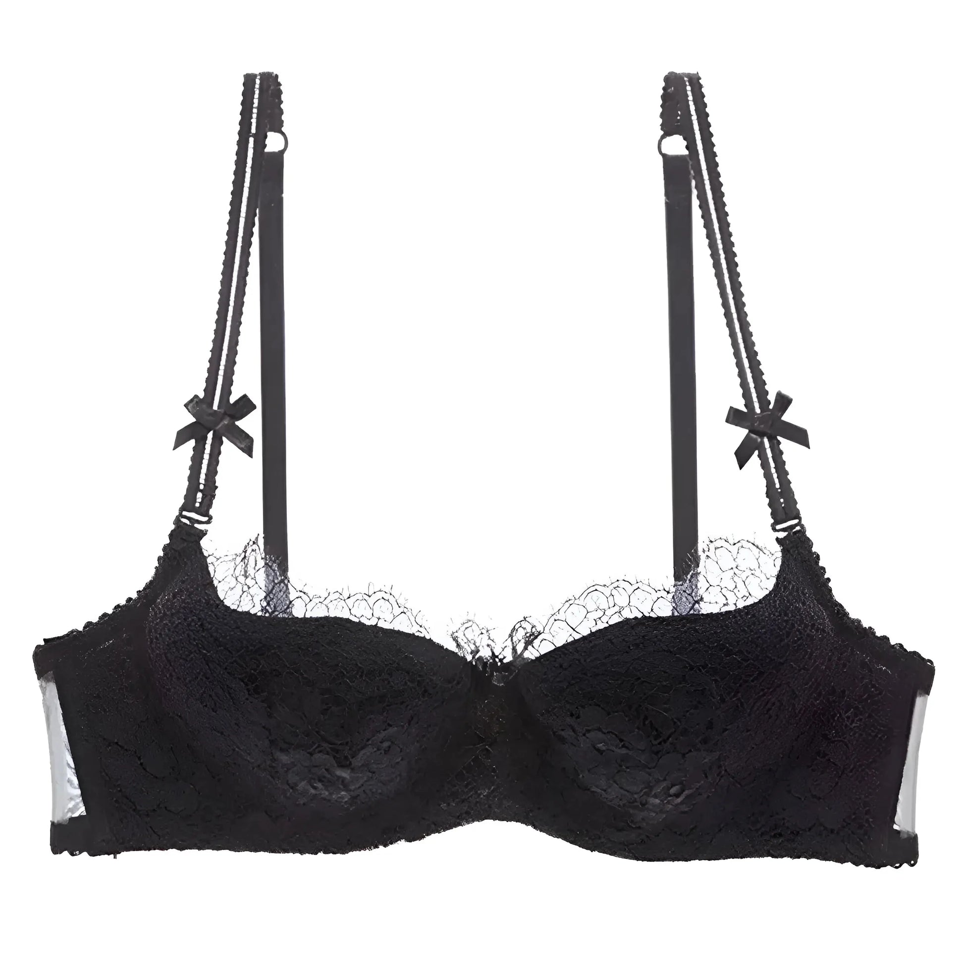 Nero Reggiseno in pizzo con fiocchi